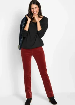 Langarmshirt mit Gummizug aus reiner Baumwolle Damen Nachhaltigere Materialien|Shirts & Tops