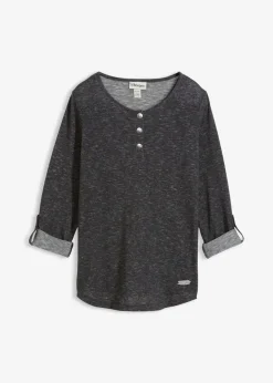 Clearance Langarmshirt mit Knopfleiste aus Baumwoll-Mix Damen Shirts & Tops