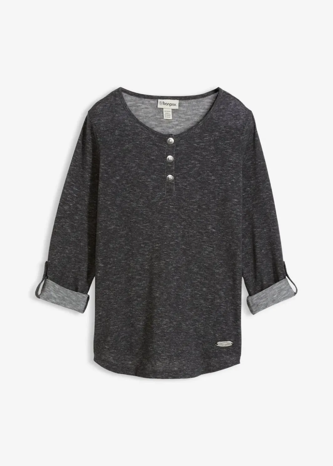 Clearance Langarmshirt mit Knopfleiste aus Baumwoll-Mix Damen Shirts & Tops