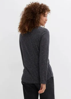 Clearance Langarmshirt mit Knopfleiste aus Baumwoll-Mix Damen Shirts & Tops