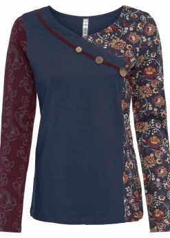 Discount Langarmshirt mit Knöpfen Damen Shirts & Tops|Nachhaltigere Materialien