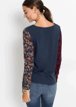Discount Langarmshirt mit Knöpfen Damen Shirts & Tops|Nachhaltigere Materialien