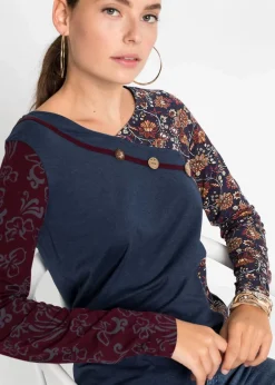 Discount Langarmshirt mit Knöpfen Damen Shirts & Tops|Nachhaltigere Materialien