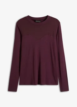 Damen bonprix Shirts & Tops|Langarmshirt mit Mesh