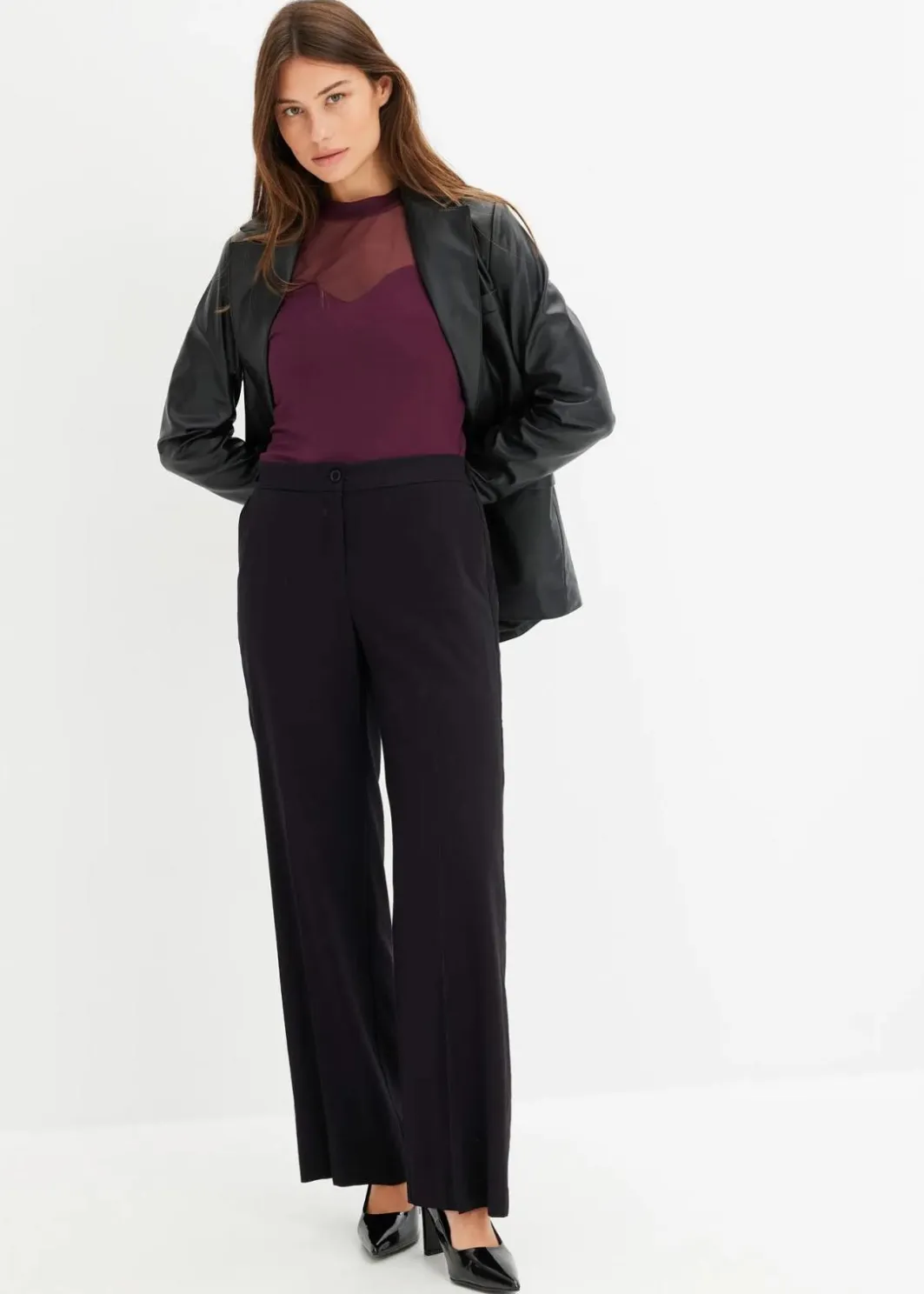 Damen bonprix Shirts & Tops|Langarmshirt mit Mesh