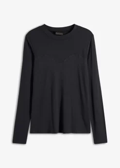 Damen bonprix Shirts & Tops|Langarmshirt mit Mesh