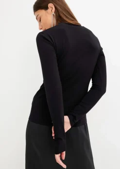 Damen bonprix Shirts & Tops|Langarmshirt mit Mesh