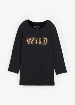 Damen bonprix Shirts & Tops|Langarmshirt mit Nieten und Druck