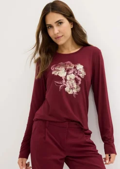 Discount Langarmshirt mit Pailletten Damen Shirts & Tops