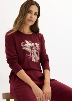 Discount Langarmshirt mit Pailletten Damen Shirts & Tops