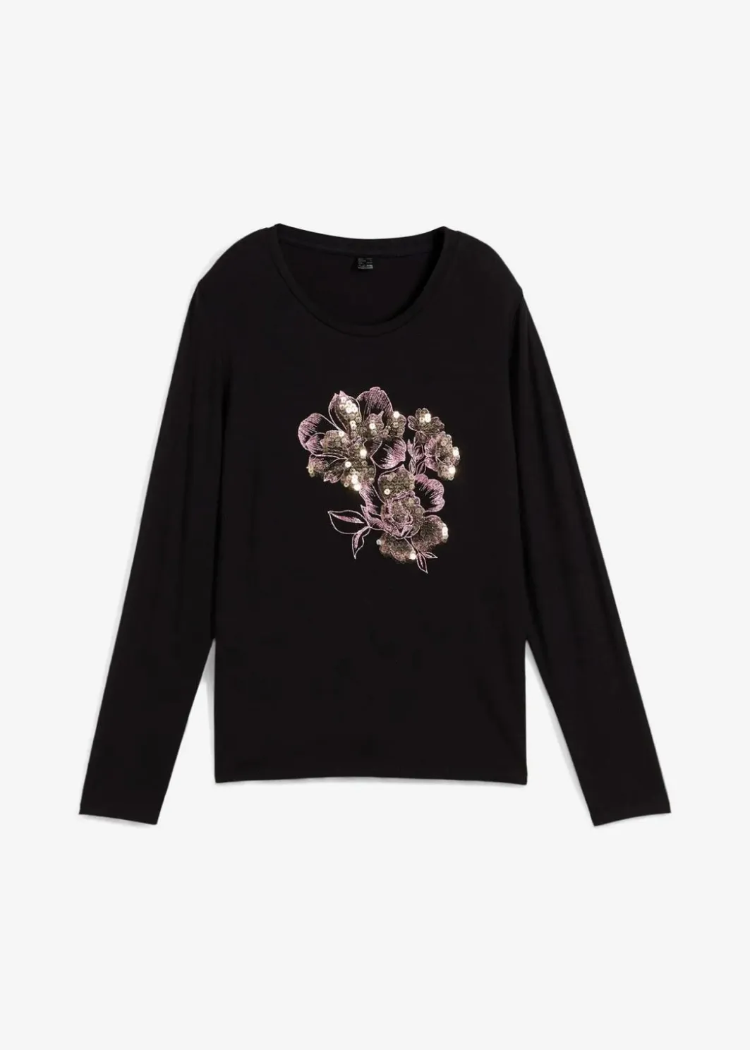 Damen bonprix Shirts & Tops|Langarmshirt mit Pailletten