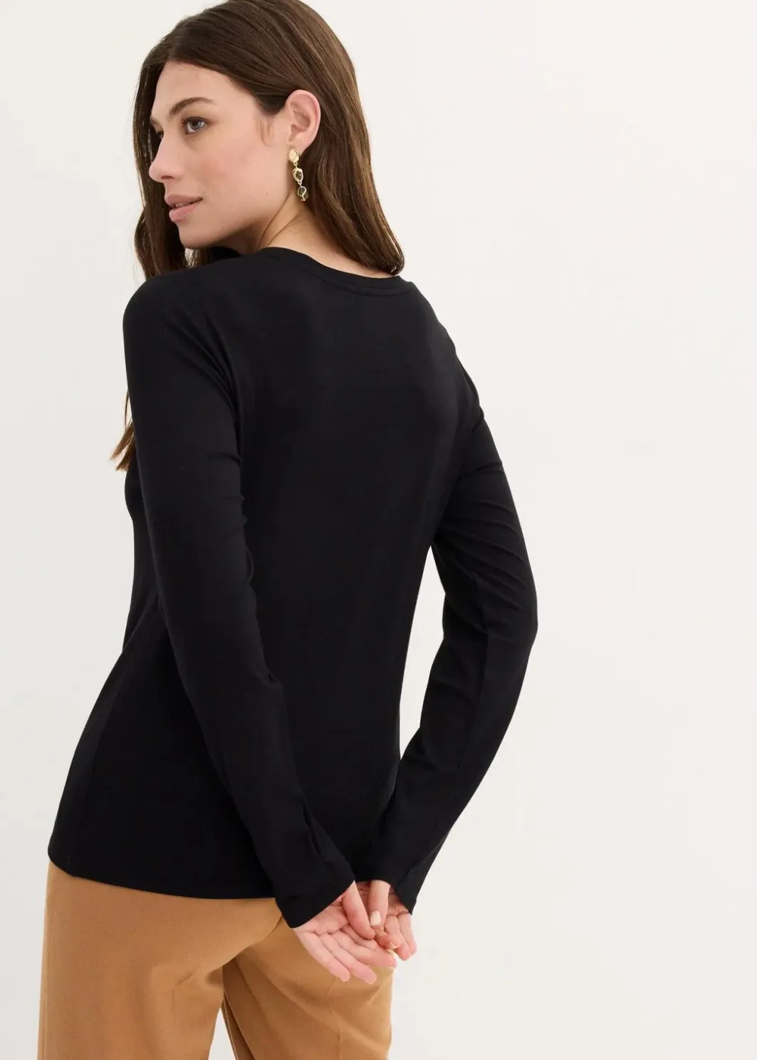 Damen bonprix Shirts & Tops|Langarmshirt mit Pailletten
