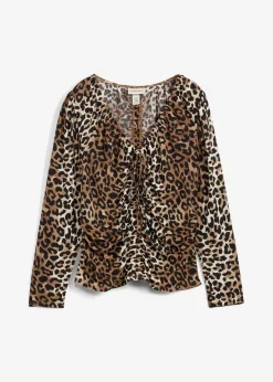 Damen bonprix Shirts & Tops|Langarmshirt mit Raff-Details