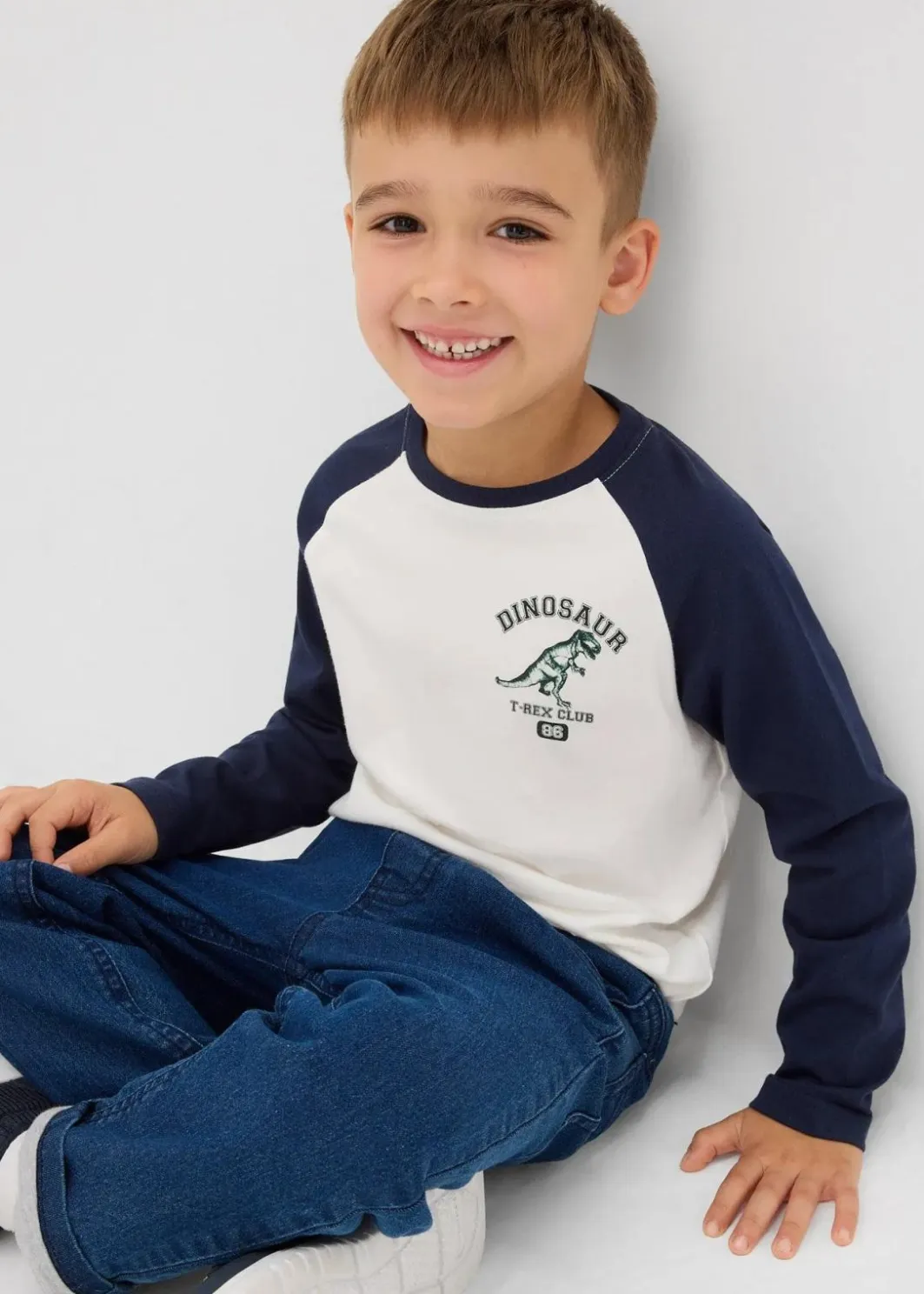 Kinder bonprix Jungen 2-8 Jahre·Nachhaltigere Materialien|Jungen 2-8 Jahre·Shirts|Langarmshirt mit Raglanärmeln aus reiner Bio-Baumwolle