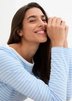 Damen bonprix Nachhaltigere Materialien|Shirts & Tops|Langarmshirt mit reiner Bio-Baumwolle