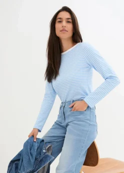 Damen bonprix Nachhaltigere Materialien|Shirts & Tops|Langarmshirt mit reiner Bio-Baumwolle