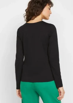 Damen bonprix Shirts & Tops|Basics|Langarmshirt mit reiner Bio-Baumwolle