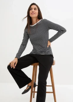 Damen bonprix Bekleidung·Röcke|Basics|Langarmshirt mit reiner Bio-Baumwolle