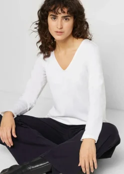 New Langarmshirt mit reiner Bio-Baumwolle Damen Bekleidung·Röcke|Basics