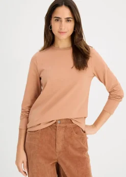 Damen bonprix Shirts & Tops|Basics|Langarmshirt mit reiner Bio-Baumwolle (2er Pack)