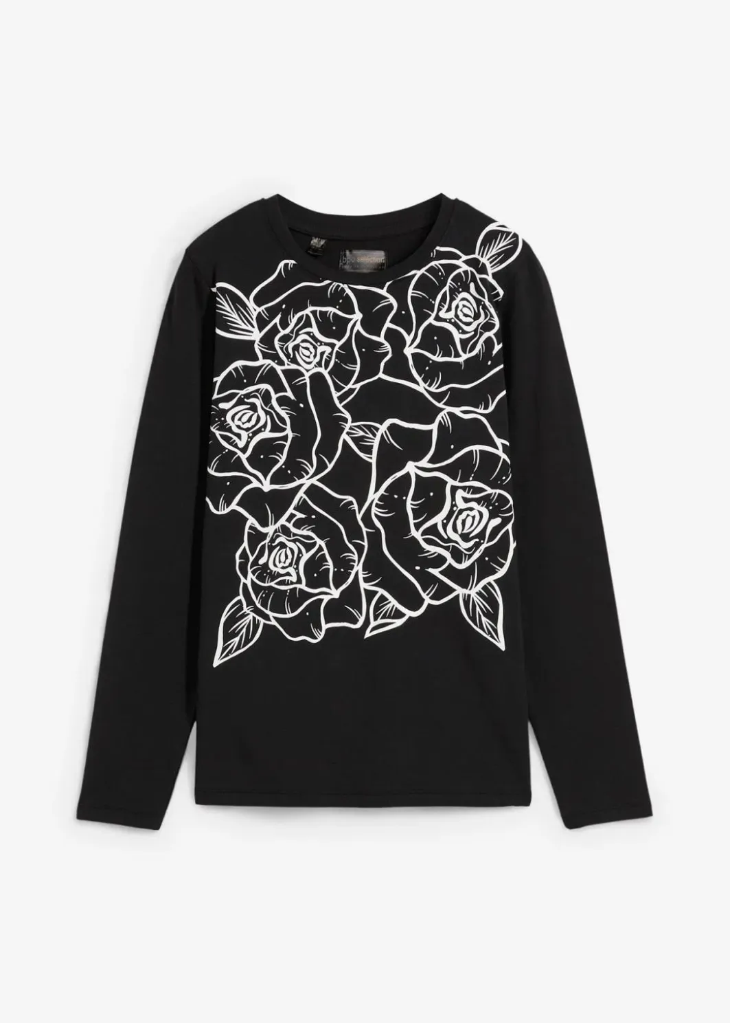 Damen bonprix Shirts & Tops|Langarmshirt mit Rosendruck