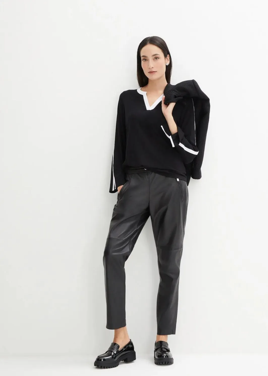 Damen bonprix Shirts & Tops|Langarmshirt mit Schlitz