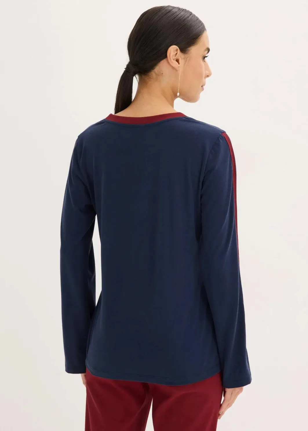 Damen bonprix Shirts & Tops|Langarmshirt mit Schlitz