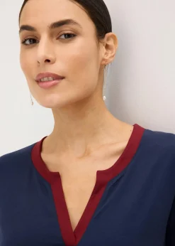 Damen bonprix Shirts & Tops|Langarmshirt mit Schlitz
