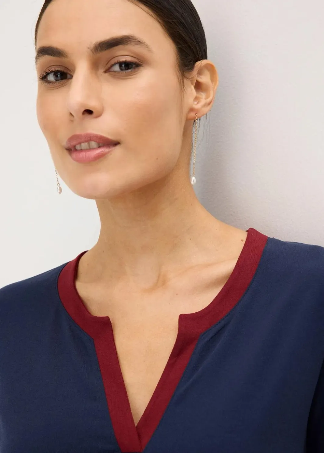 Damen bonprix Shirts & Tops|Langarmshirt mit Schlitz