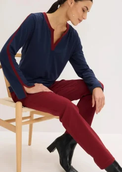 Damen bonprix Shirts & Tops|Langarmshirt mit Schlitz