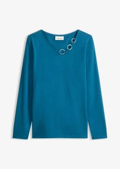 Clearance Langarmshirt mit Ösen Damen Shirts & Tops