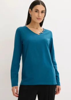 Clearance Langarmshirt mit Ösen Damen Shirts & Tops