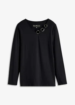 Damen bonprix Shirts & Tops|Langarmshirt mit Ösen