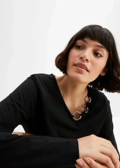 Damen bonprix Shirts & Tops|Langarmshirt mit Ösen