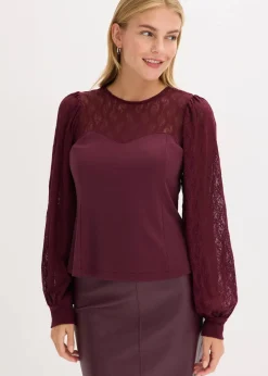 Outlet Langarmshirt mit Spitze Damen Shirts & Tops