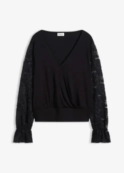 Hot Langarmshirt mit Spitze Damen Shirts & Tops