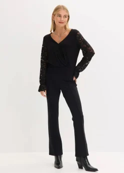 Hot Langarmshirt mit Spitze Damen Shirts & Tops
