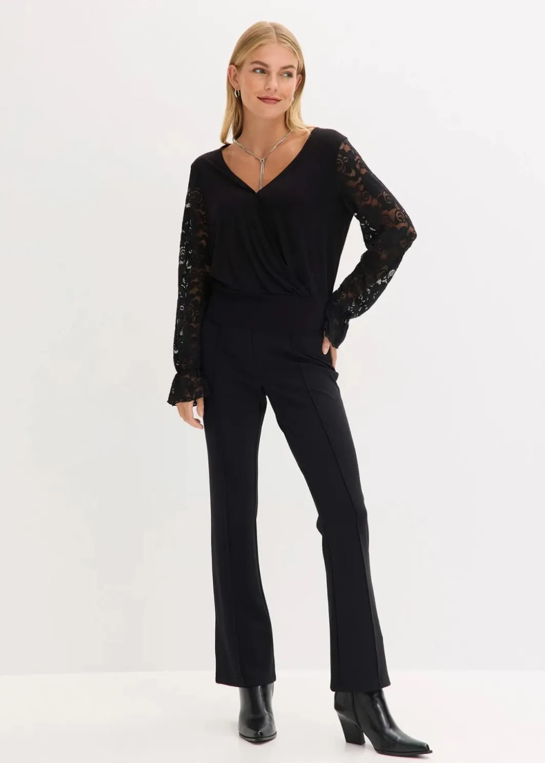 Hot Langarmshirt mit Spitze Damen Shirts & Tops