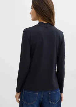 Damen bonprix Bekleidung·Röcke|Nachhaltigere Materialien|Langarmshirt mit Stehkragen mit recyceltem Polyamid