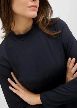 Damen bonprix Bekleidung·Röcke|Nachhaltigere Materialien|Langarmshirt mit Stehkragen mit recyceltem Polyamid