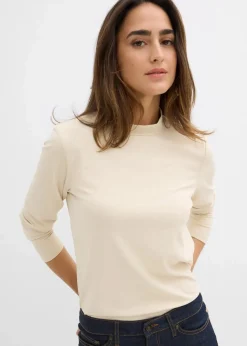 Clearance Langarmshirt mit Stehkragen mit recyceltem Polyamid Damen Shirts & Tops|Basics