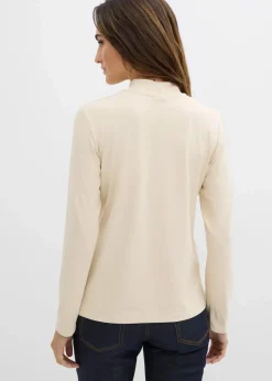 Clearance Langarmshirt mit Stehkragen mit recyceltem Polyamid Damen Shirts & Tops|Basics