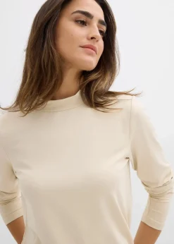 Clearance Langarmshirt mit Stehkragen mit recyceltem Polyamid Damen Shirts & Tops|Basics