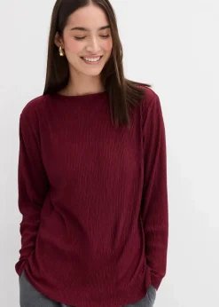 Damen bonprix Shirts & Tops|Langarmshirt mit Struktureffekt