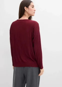 Damen bonprix Shirts & Tops|Langarmshirt mit Struktureffekt