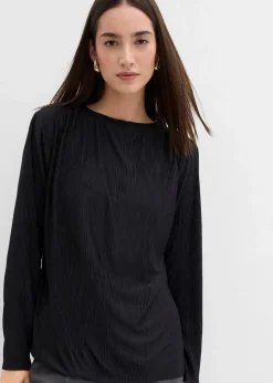 Damen bonprix Shirts & Tops|Langarmshirt mit Struktureffekt