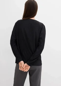 Damen bonprix Shirts & Tops|Langarmshirt mit Struktureffekt
