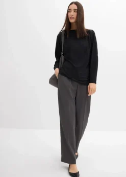 Damen bonprix Shirts & Tops|Langarmshirt mit Struktureffekt