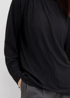 Damen bonprix Shirts & Tops|Langarmshirt mit Struktureffekt