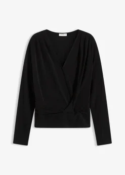 Damen bonprix Shirts & Tops|Langarmshirt mit tiefem Ausschnitt